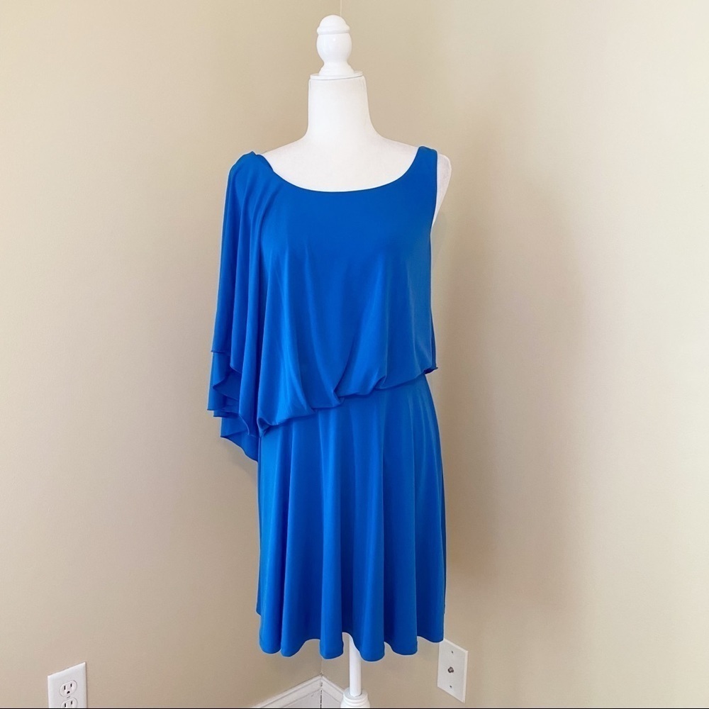 Jessica Simpson NWT Asymmetrical Batwing Nautical Blue Dress - 6